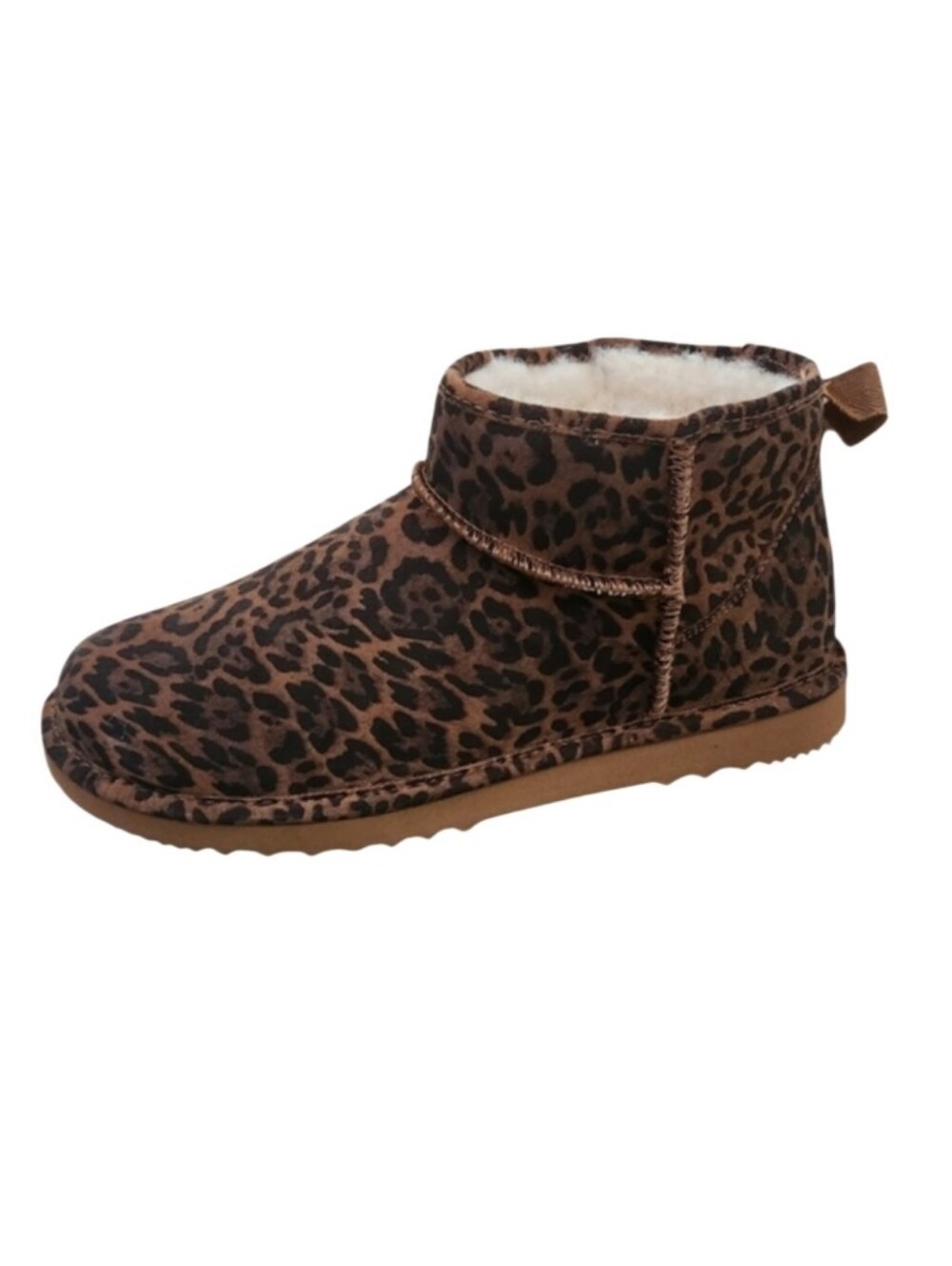 Leopard Print Wool Shearling Suede Ankle Boot Nwt Sz 8